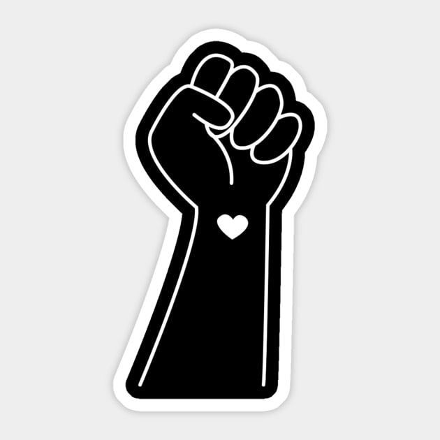 Hand symbol for black lives matter protest in USA to stop violence to black people. Fight for human right of Black People in U.S. America Sticker by amramna